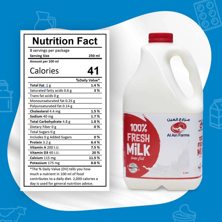 Al Ain Low Fat Fresh Milk 2L