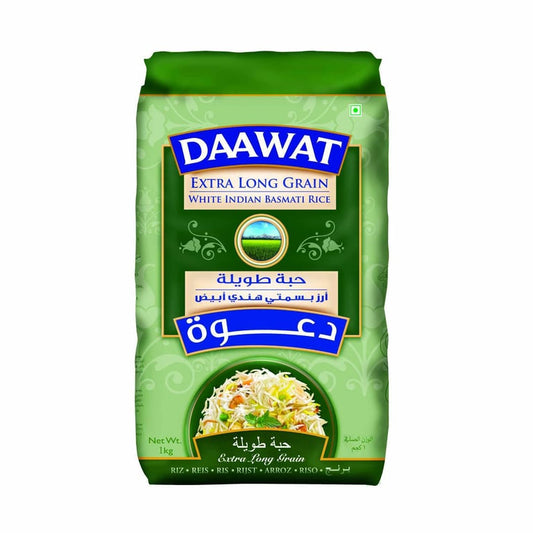 Daawat Extra Long Grain White Indian Basmati Rice 1kg