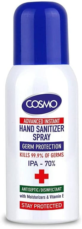 Cosmo Advanced Instant Hand Sanitizer Spray - 100ml, Pack Of 96