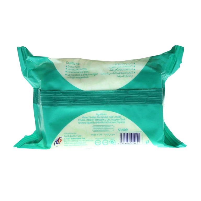 Cool &amp; Cool Sensitive Anti-Bacterial Wet 30 Wipes