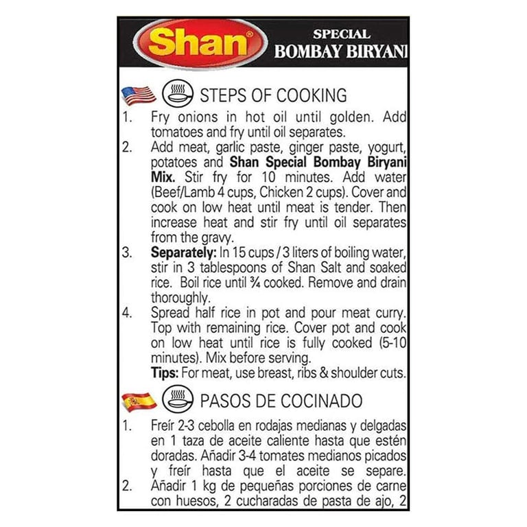 Shan Special Bombay Biryani Recipe And Seasoning Mix 60g