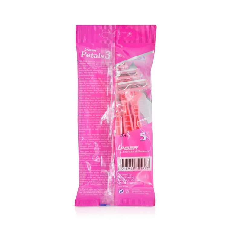 Laser Petals 3 Triple Blade Disposable Razor Pink 5 Razors