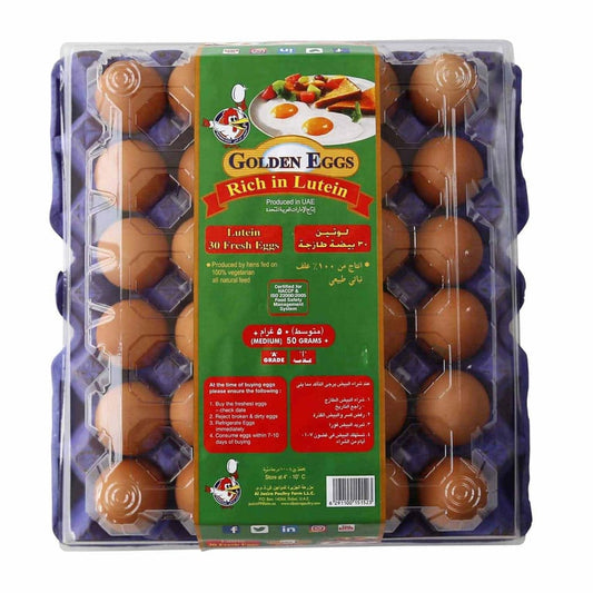 Al Jazira Golden Eggs Rich in Lutein Medium Brown/White Eggs 30 PCS