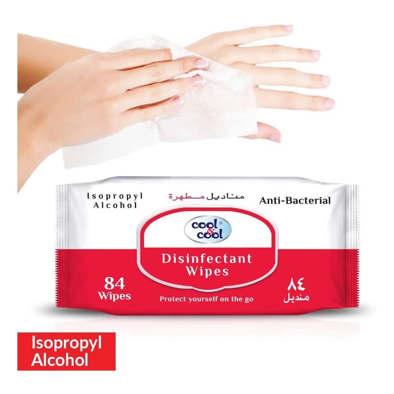 Cool &amp; Cool Anti Bacterial Disinfectant 84 Wipes