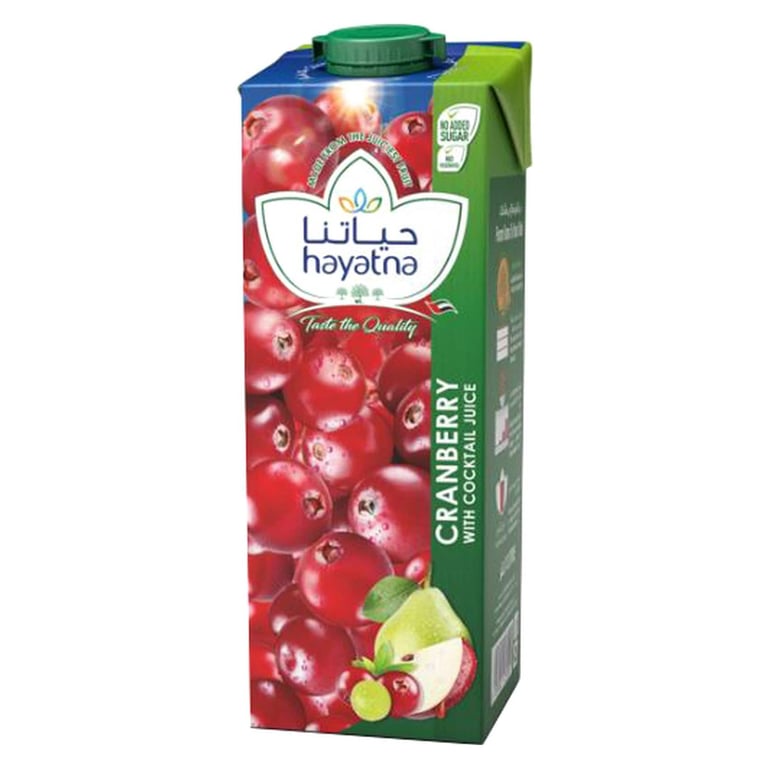 Hayatna No Added Sugar Cranberry With Cocktail Juice 1L