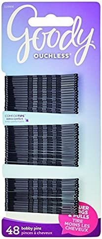 Goody Color Collection Bobby Pins, Black, 48 Count (Pack of 3)