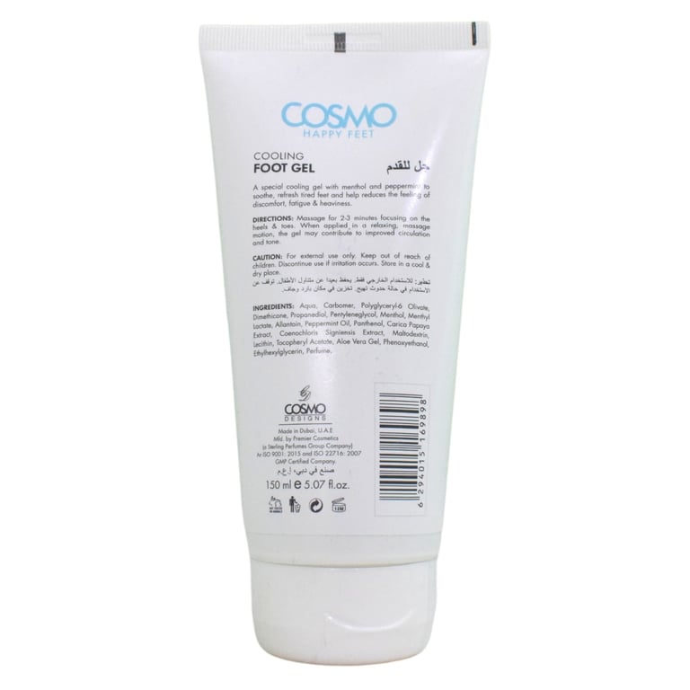 Cosmo Happy Feet Cooling Foot Gel With Refreshing Peppermint White 150ml