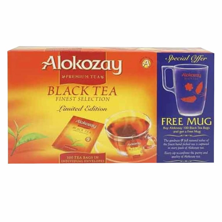 Alokozay Limited Edition Black 100 Tea Bags + Mug