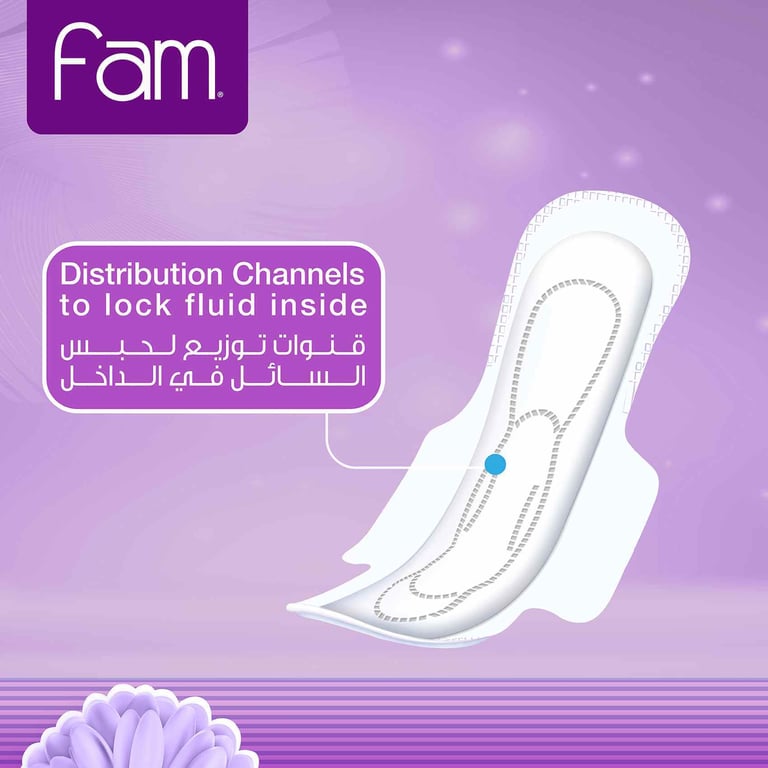 Fam Maxi Sanitary Pad Classic with  Wings  Super 50 pads