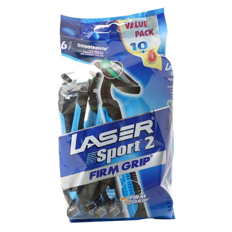 Laser Sport 2 Firm Grip Razor Value Pack 16 pieces