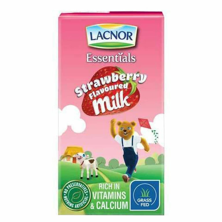 Lacnor Strawberry Flavoured Milk 125ml Pack of 6