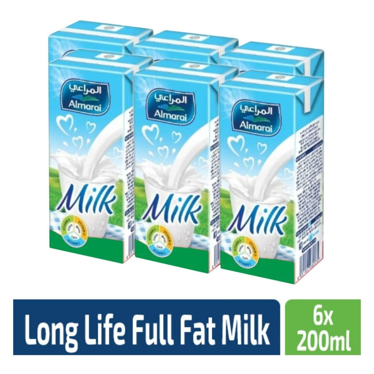 Almarai UHT Full Fat Milk 200ml x 6