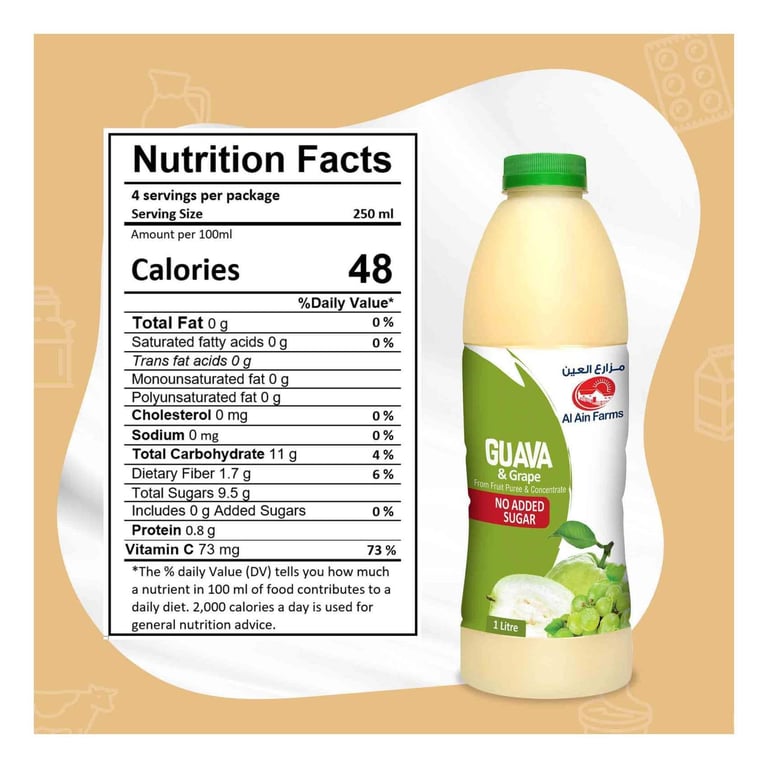 Al Ain Farms Guava And Grape Juice 1L