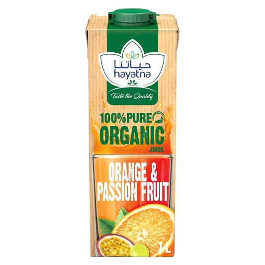 Hayatna 100% Pure Organic Orange And Passion Fruit Juice 1L