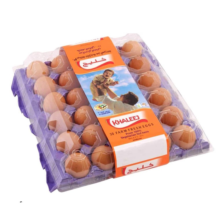 Khaleej Farm Large Fresh Brown Eggs 30 PCS