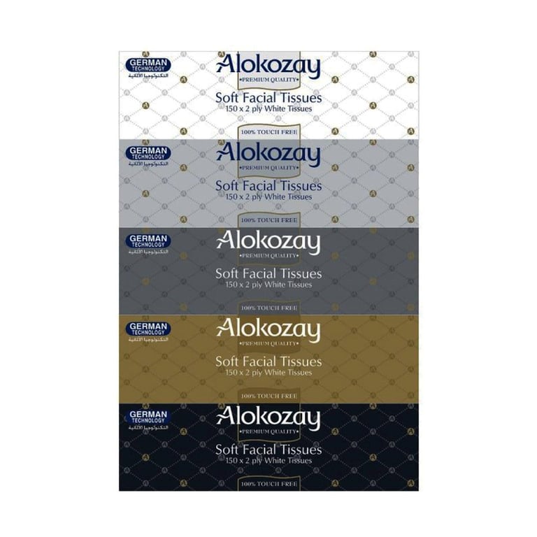 Alokozay Soft Facial Tissue 150 Sheets Pack of 5