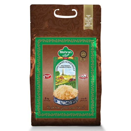 Mehran Long Grain Super Sella Basmati Rice 5kg