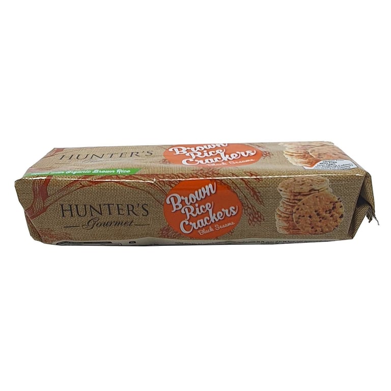 Hunter&#39;s&nbsp;Gourmet Brown Rice Crackers Black Sesame 100g