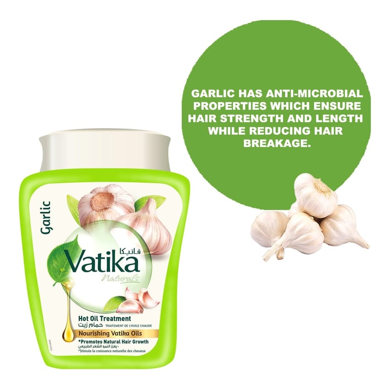 Dabur Vatika Naturals Garlic Hammam Zait Hot Oil Treatment Green 1kg