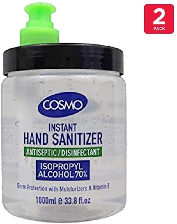 BEST SELLING Hand Sanitizer 1000ml Antiseptic/Disenfectant Isopropyl Alcohol 70% (Cosmo 2 PCS))