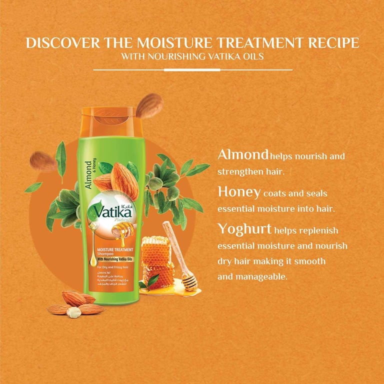 Dabur Vatika Naturals Moisture Treatment Shampoo Enriched With Almond And Honey 400ml