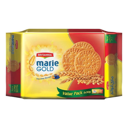 Britannia Marie Gold Tea Time Biscuits 90g Pack of 8