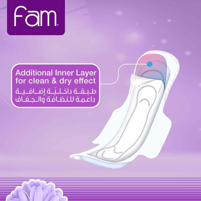 Fam  Sanitary Pads Maxi Folded with Wings  Super 30 pads