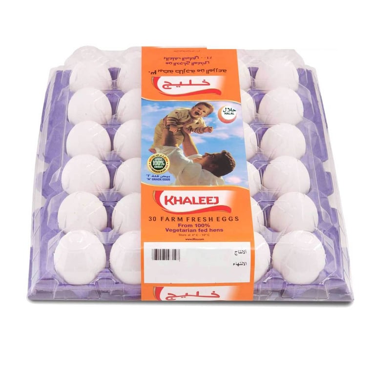 Khaleej Eggs White Large 30 PCS