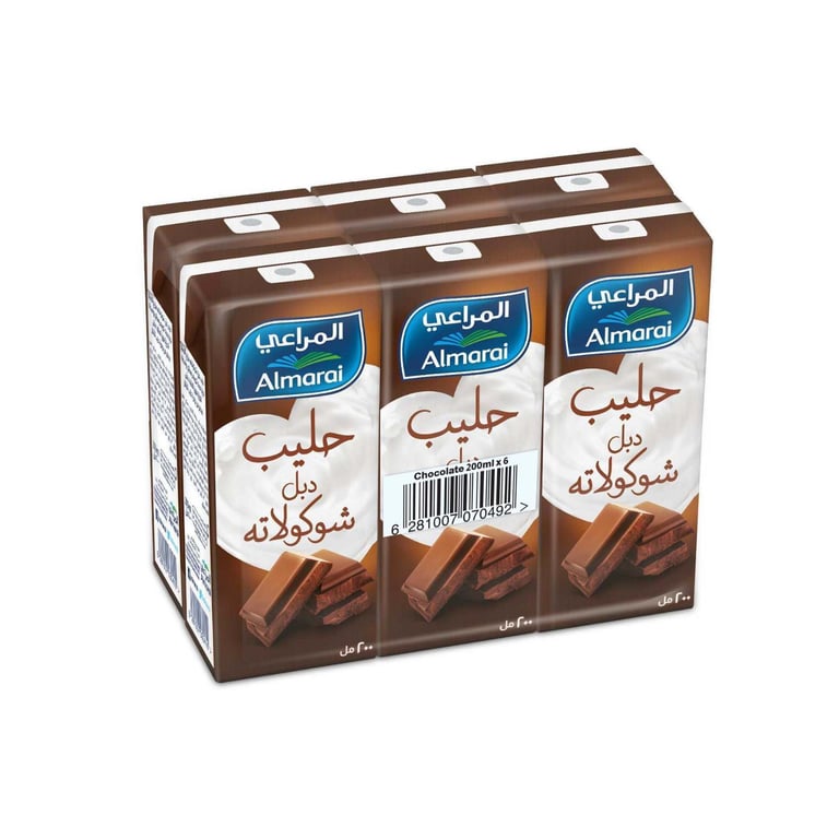 Almarai Long Life Double Chocolate Flavoured Milk 200ml Pack of 6