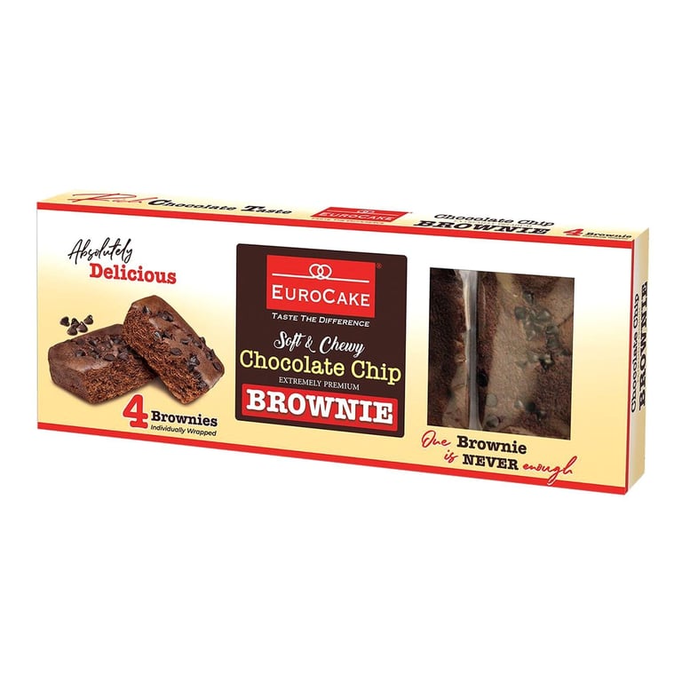 Eurocake Soft And Chewy Chocolate Chip Brownie Cake 200g