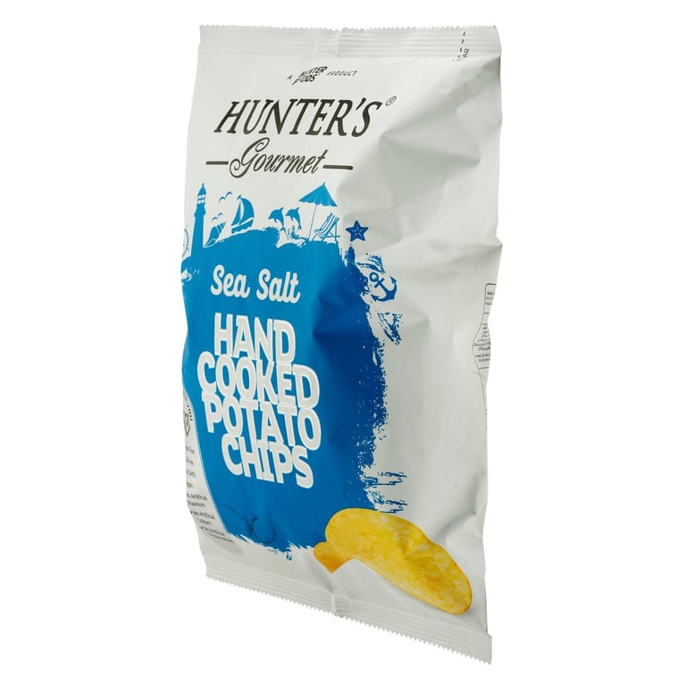 Hunters Gourmet Hand Cooked Sea Salt Potato Chips 125g