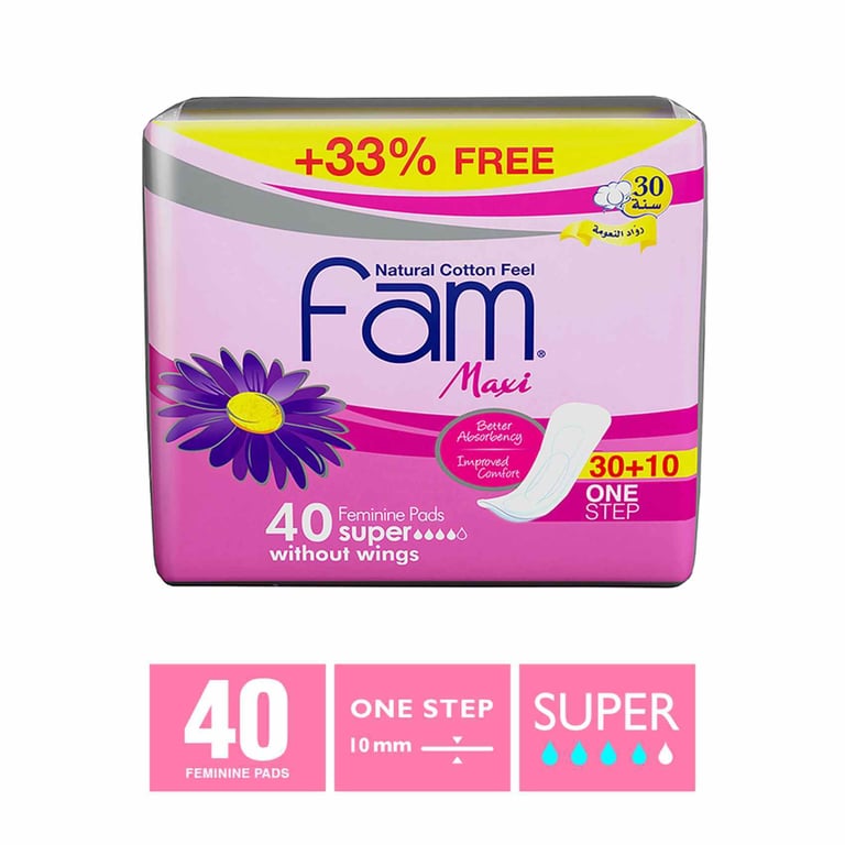 Fam Maxi Sanitary Pad without Wings Super 40 Pads