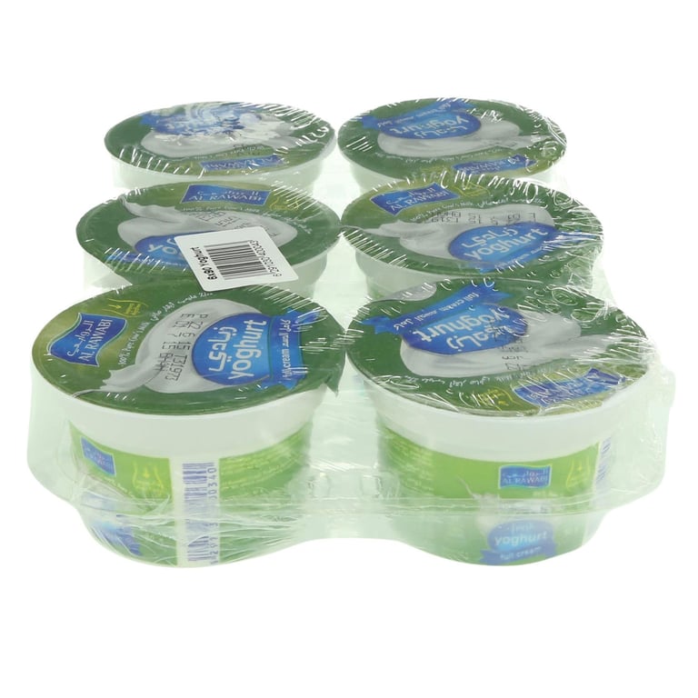 Al Rawabi Full Fat Plain Yoghurt 90g Pack of 6