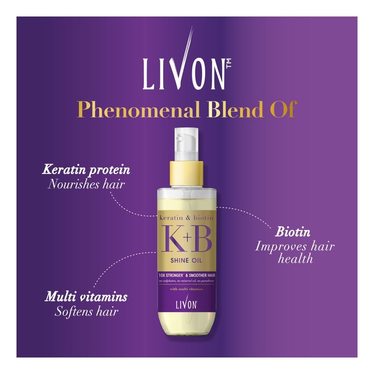 Livon Keratin and Biotin Hair Shine Oil 100ml