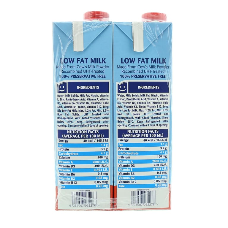 Almarai UHT Low Fat Milk 1L Pack of 4