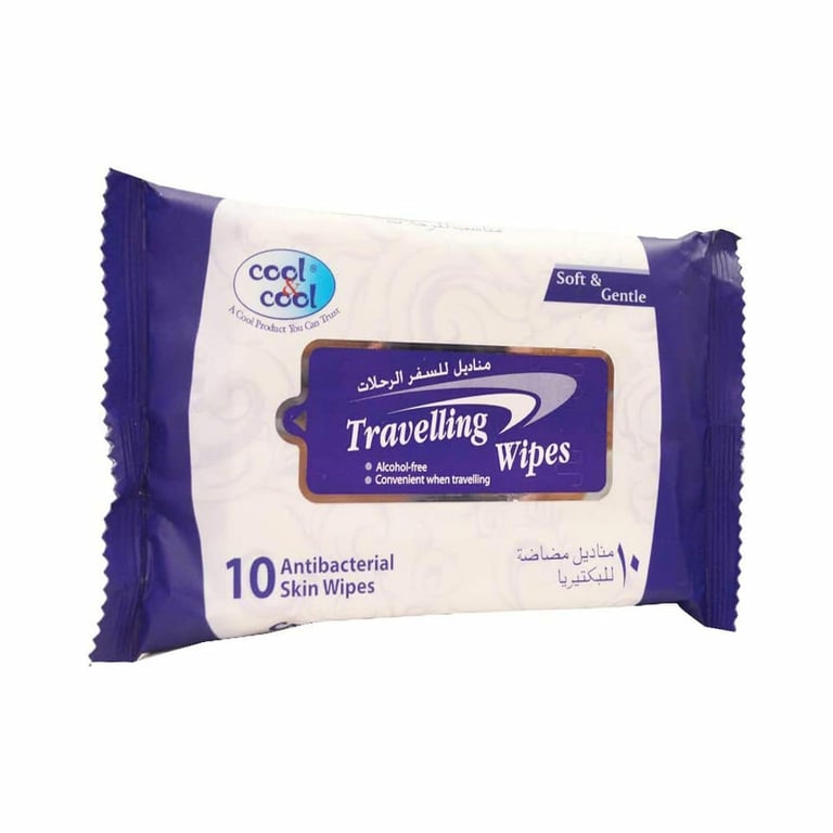 Cool &amp; Cool Travel 10 Wet Wipes