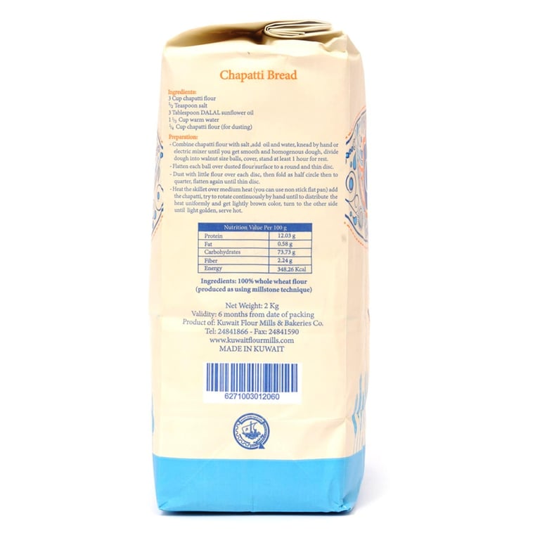 Kuwait Flour Mills &amp; Bakeries Company Chapatti Atta 2kg