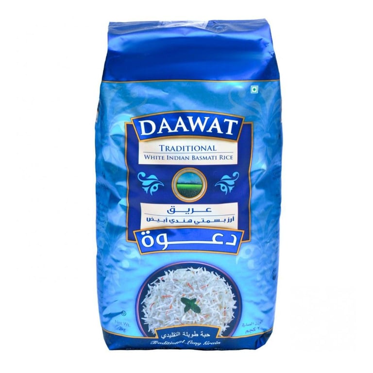 Daawat Traditional White Indian Basmati Rice 2kg