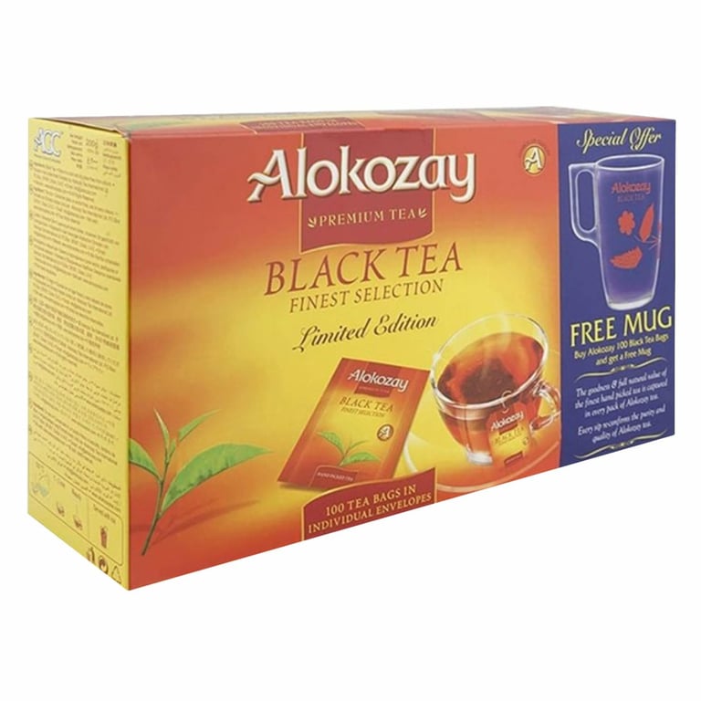 Alokozay Limited Edition Black 100 Tea Bags + Mug