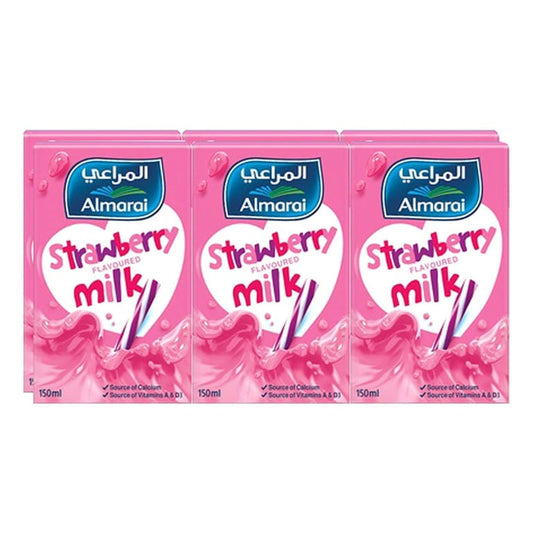 Almarai Long Life Strawberry Flavoured Milk 150ml Pack of 6