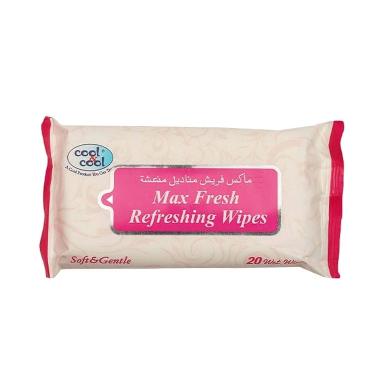 Cool &amp; Cool Max Fresh Refreshing White 20 Wipes