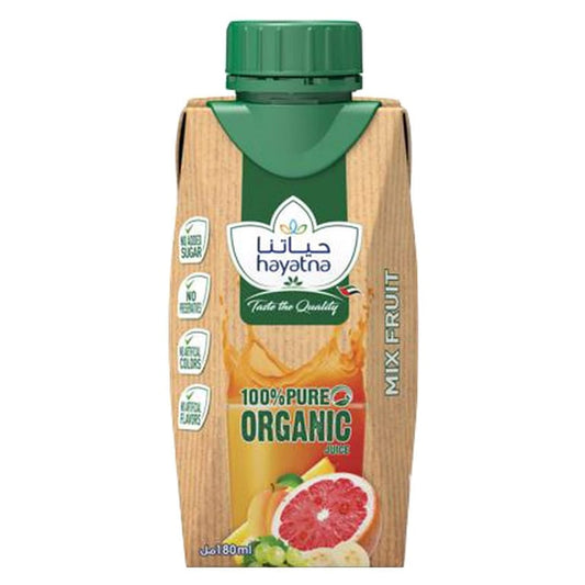 Hayatna 100% Pure No Added Sugar Organic Mix Fruit Juice 180ml