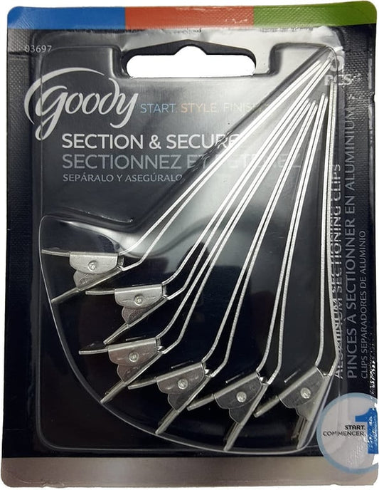 Goody Aluminum Curl Clips, 6 Pieces