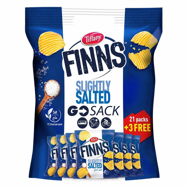 Tiffany Finns Slightly Salted Chips 15g Pack of 21