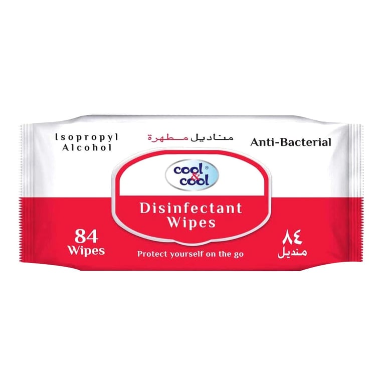 Cool &amp; Cool Anti Bacterial Disinfectant 84 Wipes